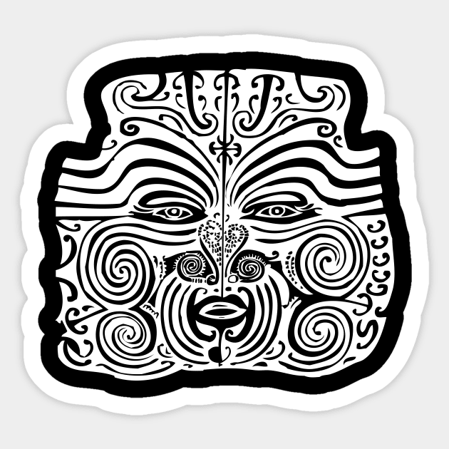 Maori Moko | Tribal Tattoo | New Zealand | Sticker by Eclectic At Heart